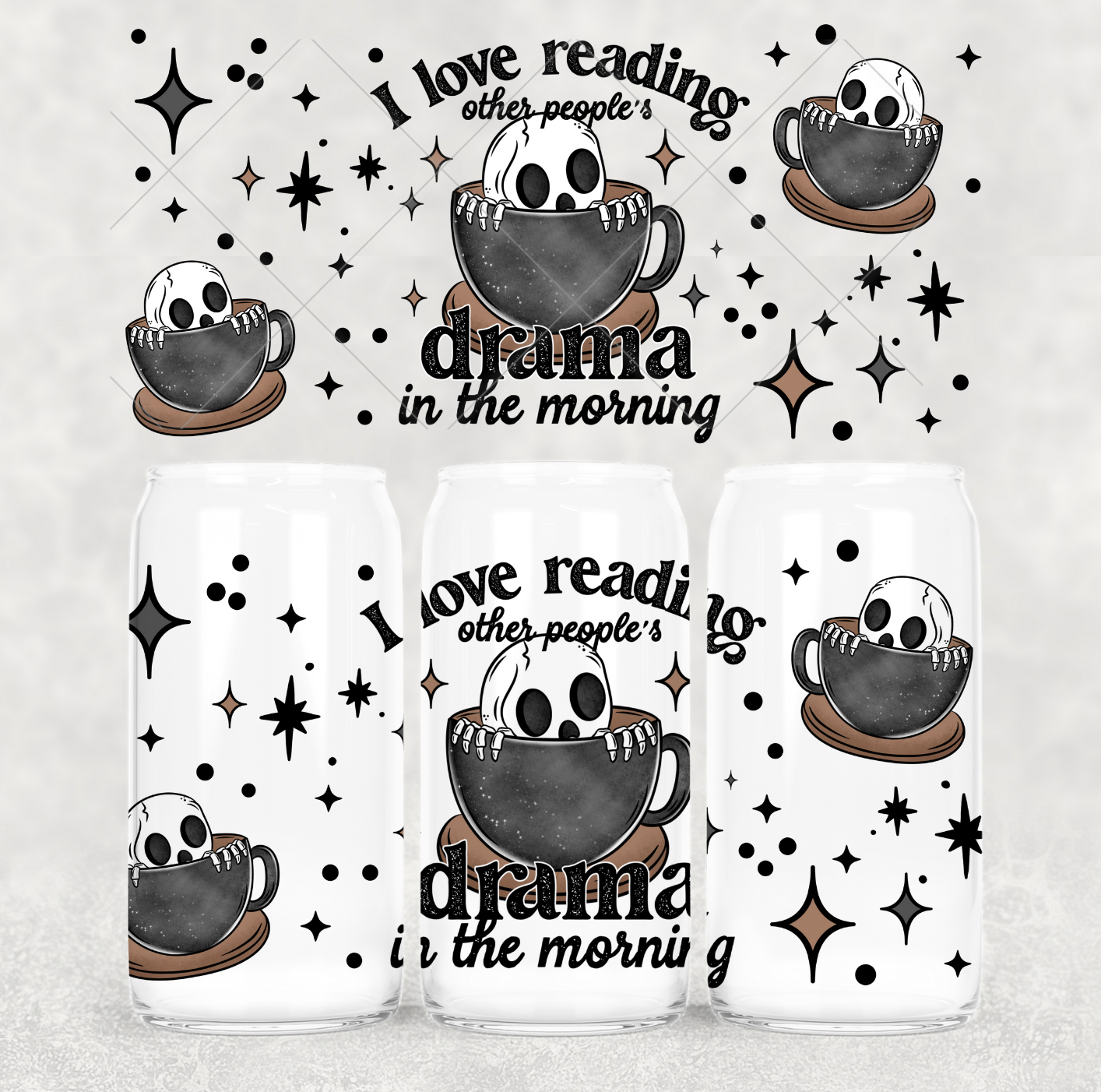16oz Uv DTF wrap- I love reading drama