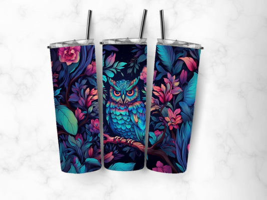 Sublimation transfer owl 20oz tumbler