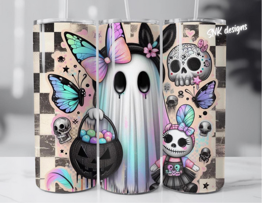 Sublimation transfer 20oz tumbler - Cute spooky ghost