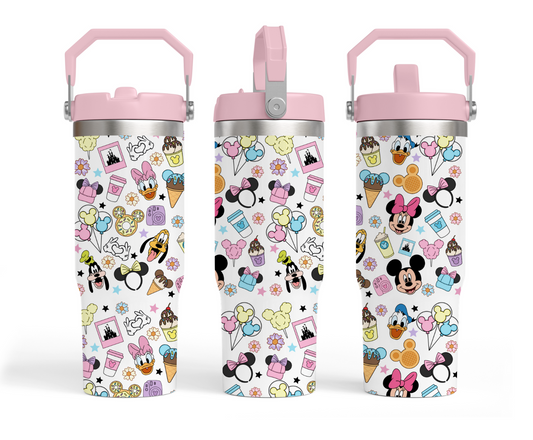 30oz sublimation transfer- Pink cute friends 3