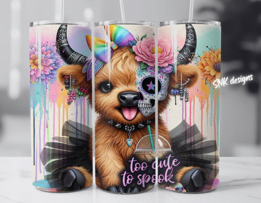 Sublimation transfer 20oz tumbler - Too cute to spook2