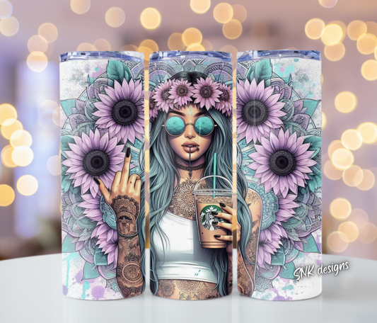 Sublimation transfer - Grungy tattoo art lilac tattoo queen