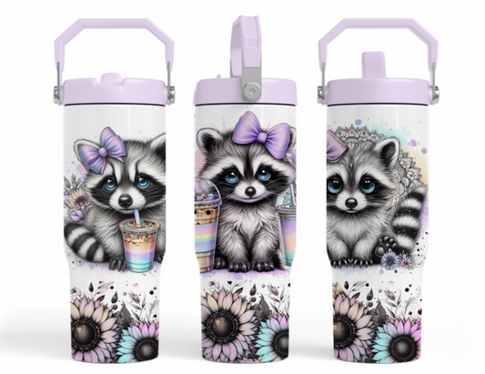 30oz sublimation transfer  -Rainbow raccoon