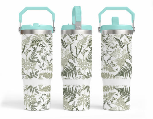 30oz sublimation transfer - Sage Green florals