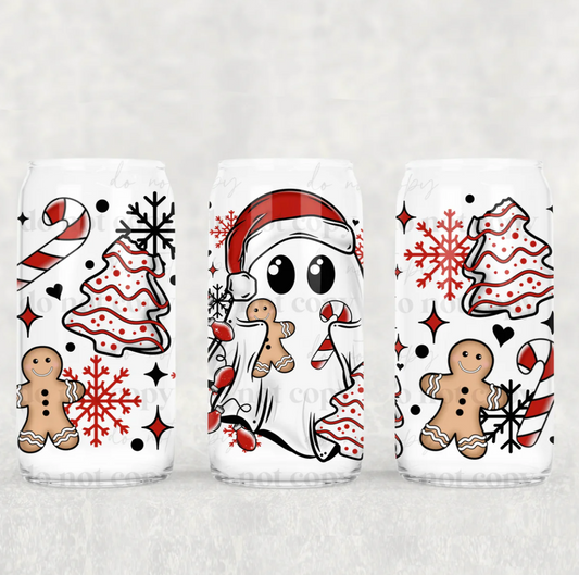 Sublimation Print-16oz  Uv DTF - Christmas ghost