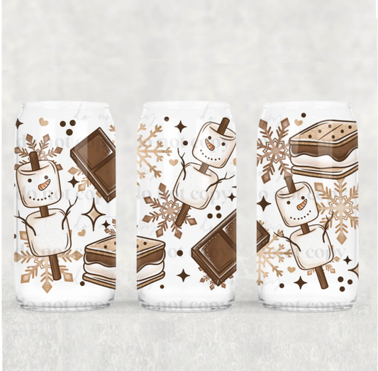 Sublimation Print-16oz  Uv DTF - Snowman s'mores