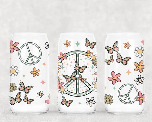 16oz  Uv DTF - Floral peace