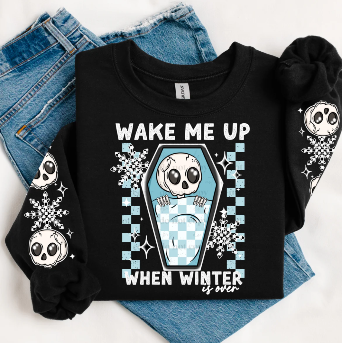 Sleeve DTF Transfers - Wake me up when winter is over