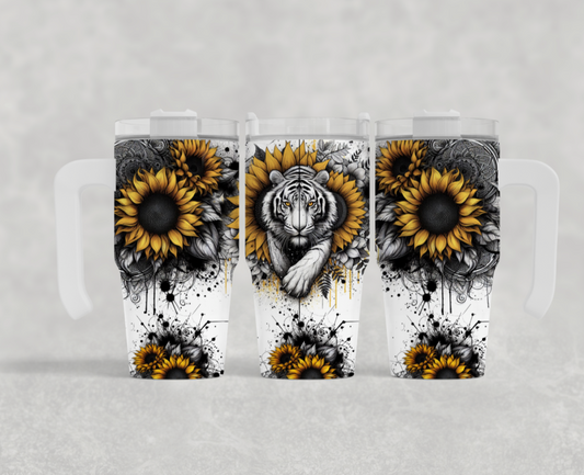 20oz mini sublimation transfer - Majestic white tiger