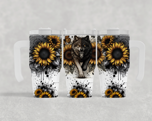 20oz mini sublimation transfer - Majestic wolf