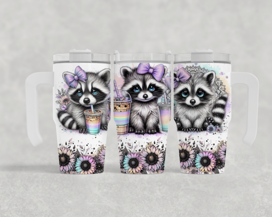 20oz mini sublimation transfer - Cute raccoons