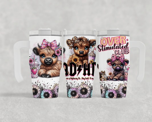 20oz mini sublimation transfer - Pink ADHD