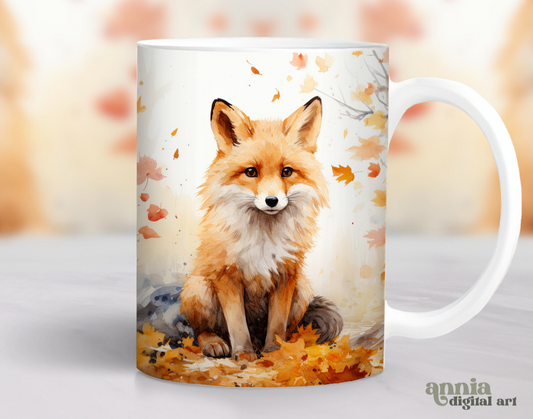 15oz mug - Autumn fox