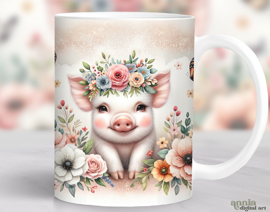 15oz mug - Cute pig