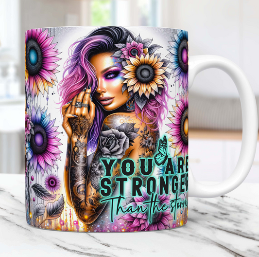 15oz mug - You are stronger than the storm