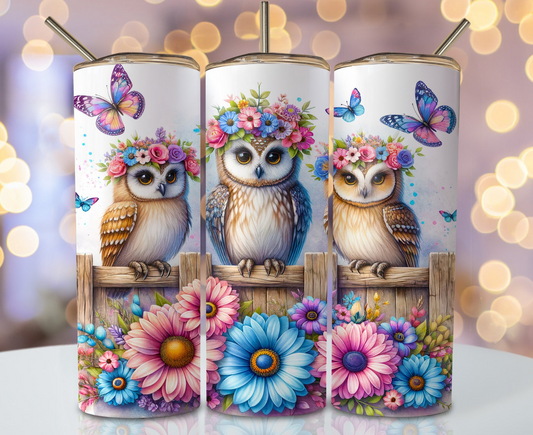 Sublimation transfer - Cute owls sat on fence