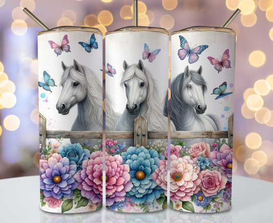 Sublimation transfer - Floral horses