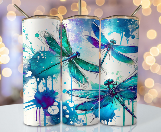 Sublimation transfer - Blue dragonflies