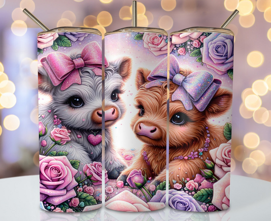 Sublimation transfer - 2 cute glitter cows #2