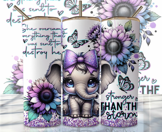 Sublimation transfer  - Cute elephant "Stronger than the storm"