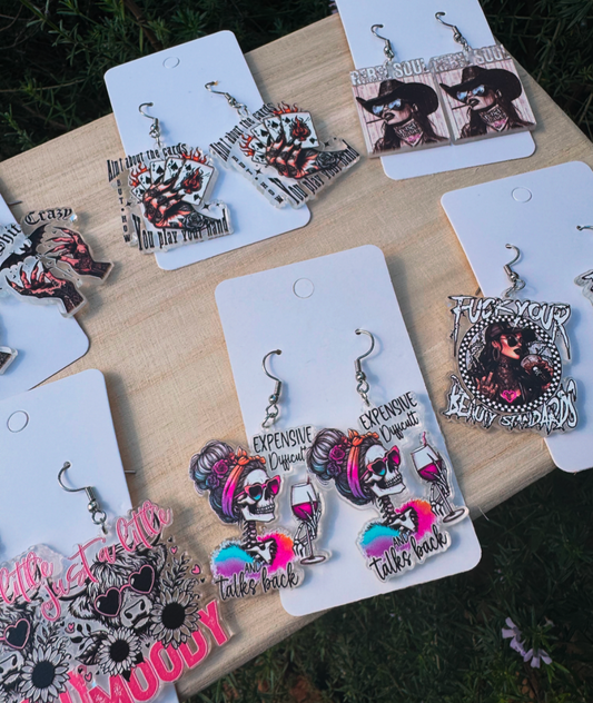 Wholesale - Laser cut Acrylic Earrings