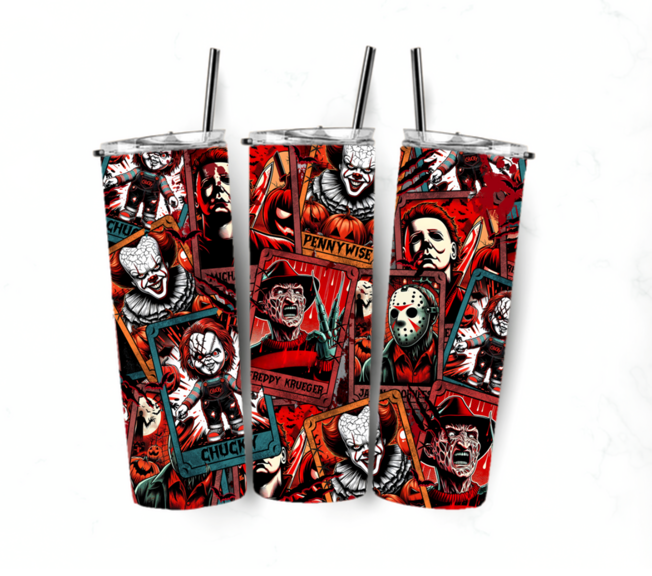 Sublimation transfer 20oz tumbler - Spooky squad 5