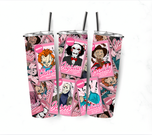 Sublimation transfer 20oz tumbler - Pink Halloween2