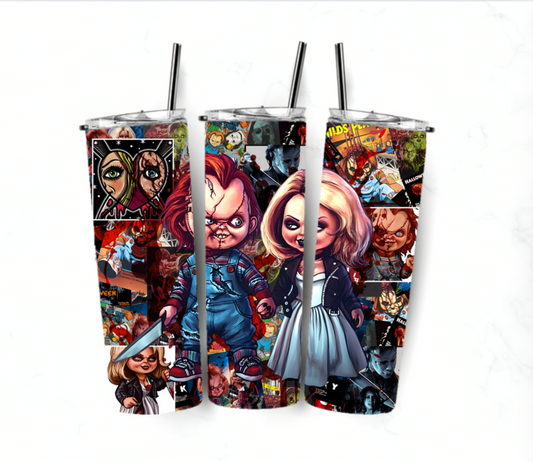 Sublimation transfer 20oz tumbler - Spooky couple