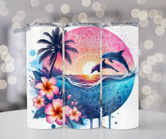 Sublimation transfer - Dolphin & frangipani's