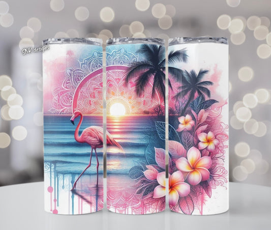 Sublimation transfer- Flamingo & frangipani's